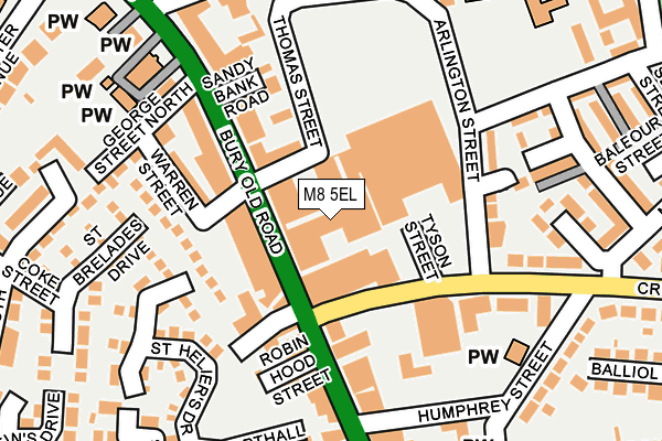 M8 5EL map - OS OpenMap – Local (Ordnance Survey)