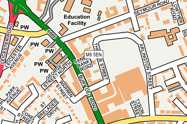 M8 5EN map - OS OpenMap – Local (Ordnance Survey)