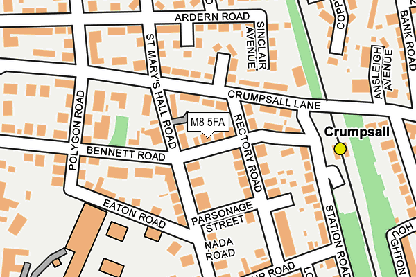 M8 5FA map - OS OpenMap – Local (Ordnance Survey)