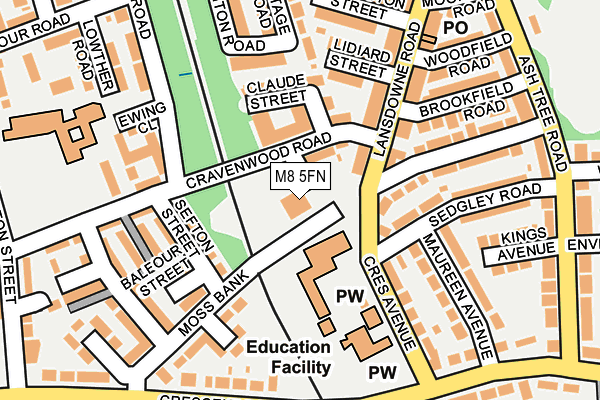 M8 5FN map - OS OpenMap – Local (Ordnance Survey)