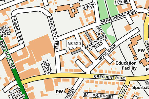 M8 5GD map - OS OpenMap – Local (Ordnance Survey)