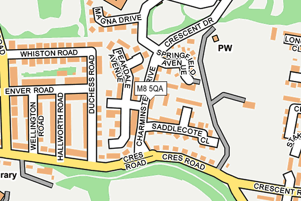 M8 5QA map - OS OpenMap – Local (Ordnance Survey)