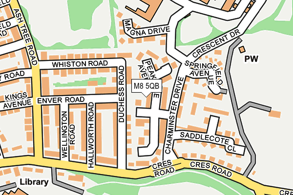 M8 5QB map - OS OpenMap – Local (Ordnance Survey)