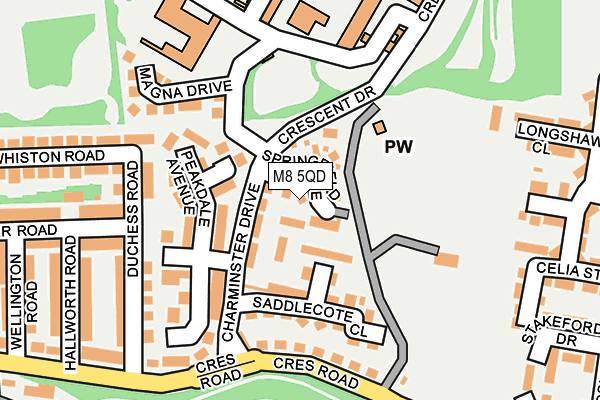 M8 5QD map - OS OpenMap – Local (Ordnance Survey)