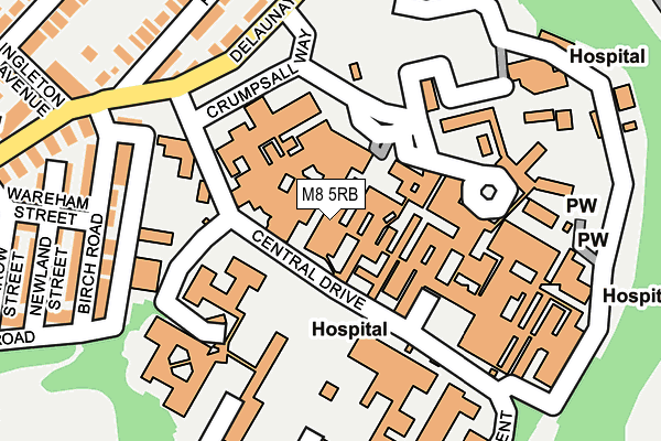 M8 5RB map - OS OpenMap – Local (Ordnance Survey)