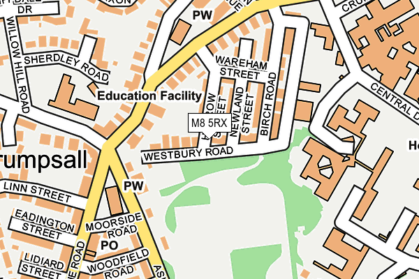 M8 5RX map - OS OpenMap – Local (Ordnance Survey)