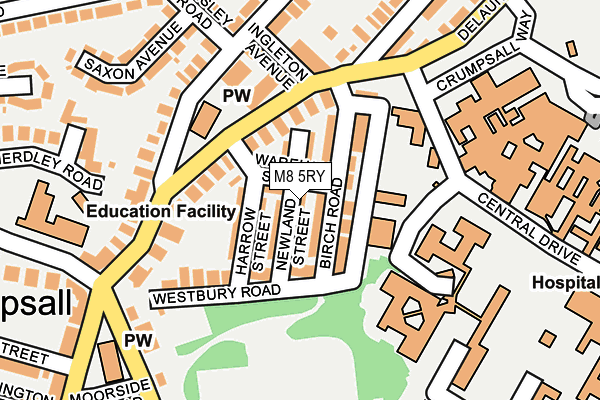 M8 5RY map - OS OpenMap – Local (Ordnance Survey)