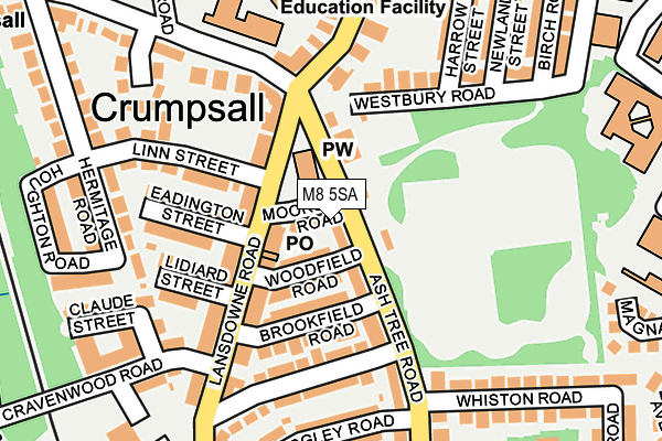 M8 5SA map - OS OpenMap – Local (Ordnance Survey)