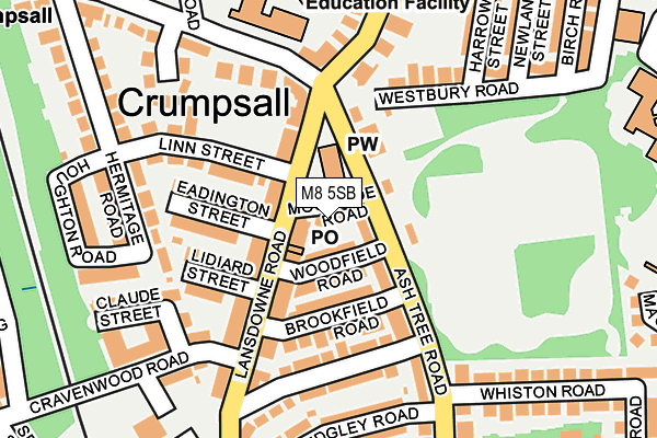 M8 5SB map - OS OpenMap – Local (Ordnance Survey)