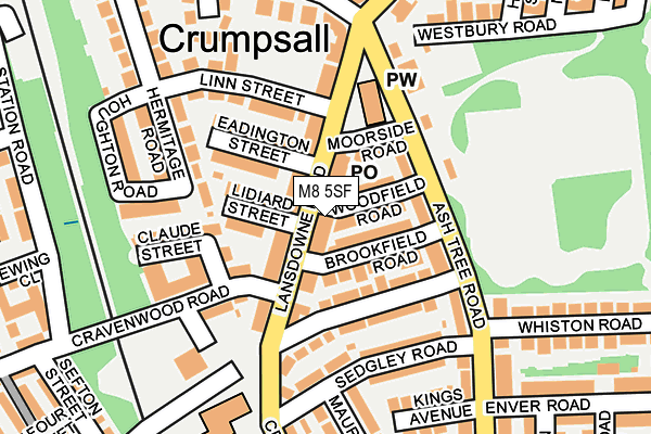 M8 5SF map - OS OpenMap – Local (Ordnance Survey)