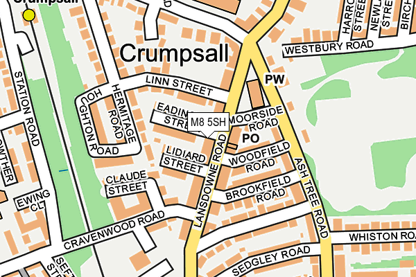 M8 5SH map - OS OpenMap – Local (Ordnance Survey)