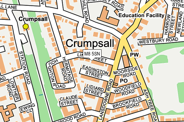 M8 5SN map - OS OpenMap – Local (Ordnance Survey)