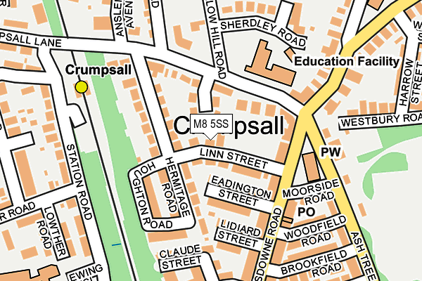 M8 5SS map - OS OpenMap – Local (Ordnance Survey)