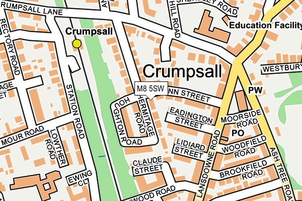 M8 5SW map - OS OpenMap – Local (Ordnance Survey)