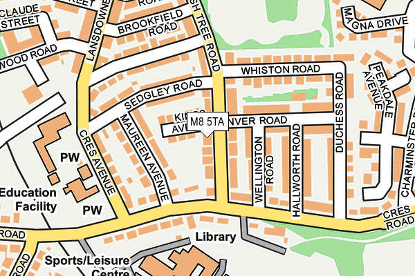 M8 5TA map - OS OpenMap – Local (Ordnance Survey)