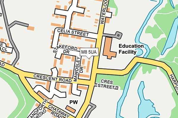 M8 5UA map - OS OpenMap – Local (Ordnance Survey)