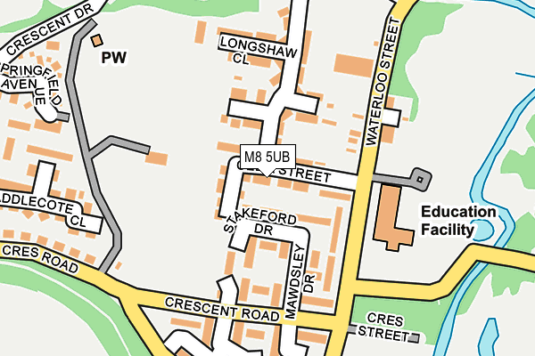 M8 5UB map - OS OpenMap – Local (Ordnance Survey)