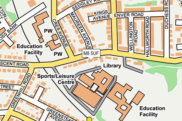 M8 5UF map - OS OpenMap – Local (Ordnance Survey)
