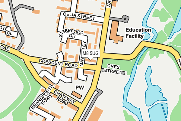 M8 5UG map - OS OpenMap – Local (Ordnance Survey)