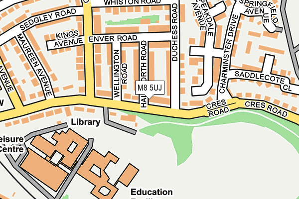 M8 5UJ map - OS OpenMap – Local (Ordnance Survey)