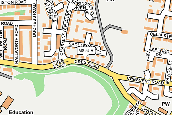 M8 5UR map - OS OpenMap – Local (Ordnance Survey)