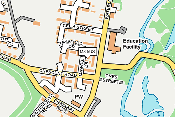 M8 5US map - OS OpenMap – Local (Ordnance Survey)