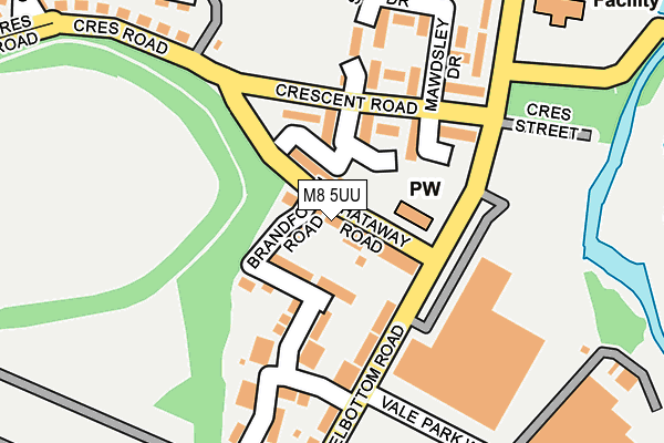 M8 5UU map - OS OpenMap – Local (Ordnance Survey)