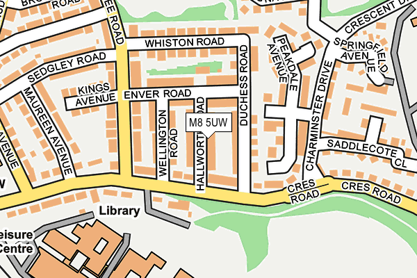 M8 5UW map - OS OpenMap – Local (Ordnance Survey)