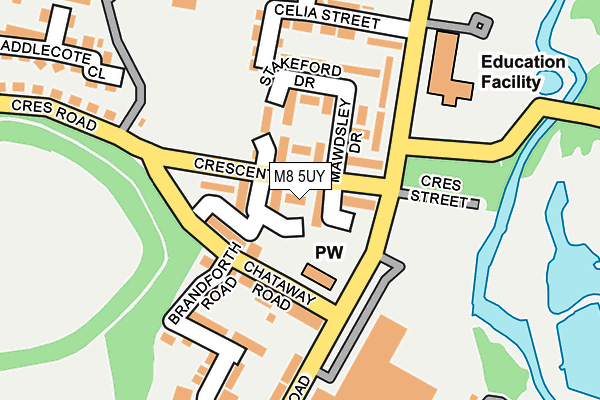 M8 5UY map - OS OpenMap – Local (Ordnance Survey)