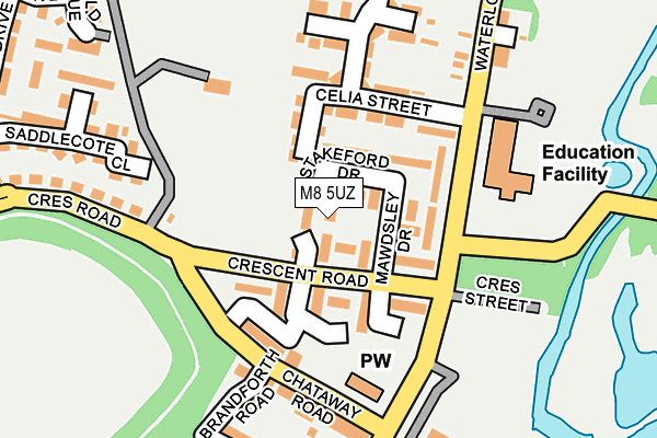 M8 5UZ map - OS OpenMap – Local (Ordnance Survey)