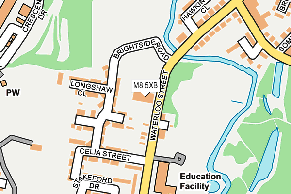 M8 5XB map - OS OpenMap – Local (Ordnance Survey)