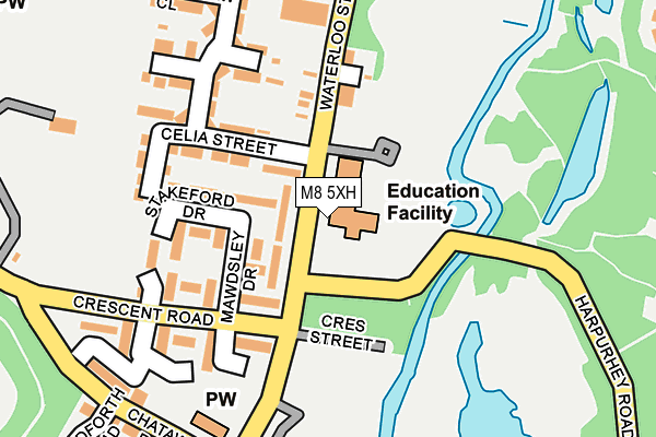 M8 5XH map - OS OpenMap – Local (Ordnance Survey)