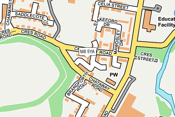 M8 5YA map - OS OpenMap – Local (Ordnance Survey)