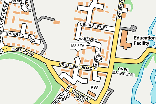 M8 5ZA map - OS OpenMap – Local (Ordnance Survey)