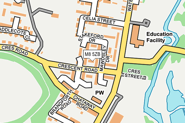 M8 5ZB map - OS OpenMap – Local (Ordnance Survey)