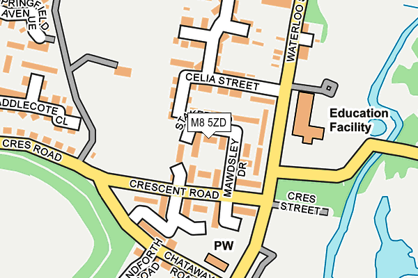 M8 5ZD map - OS OpenMap – Local (Ordnance Survey)