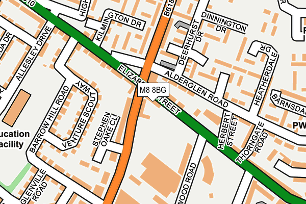 M8 8BG map - OS OpenMap – Local (Ordnance Survey)