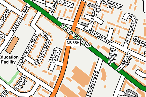 M8 8BH map - OS OpenMap – Local (Ordnance Survey)