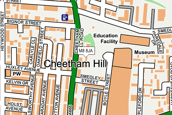 M8 8JA map - OS OpenMap – Local (Ordnance Survey)