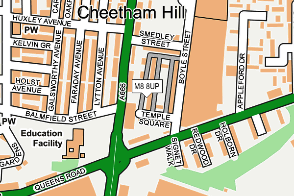 M8 8UP map - OS OpenMap – Local (Ordnance Survey)