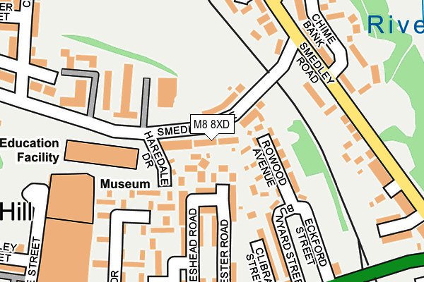 M8 8XD map - OS OpenMap – Local (Ordnance Survey)