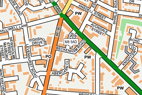 M8 9AD map - OS OpenMap – Local (Ordnance Survey)