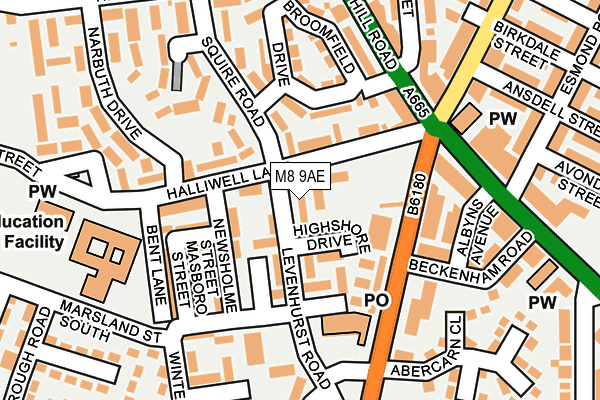 M8 9AE map - OS OpenMap – Local (Ordnance Survey)