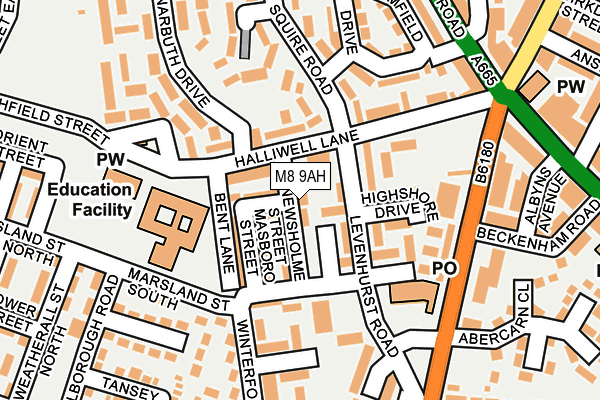 M8 9AH map - OS OpenMap – Local (Ordnance Survey)