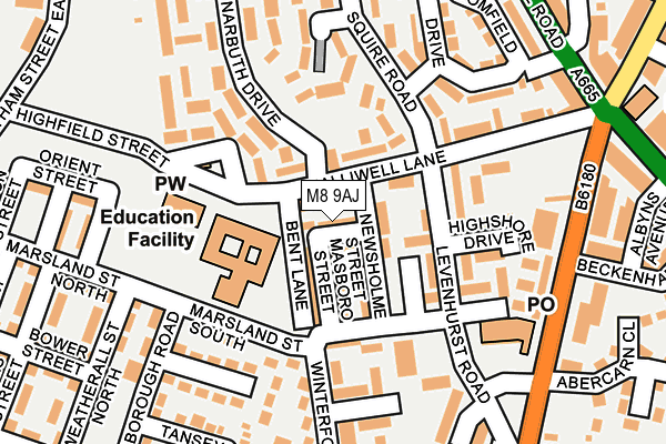 M8 9AJ map - OS OpenMap – Local (Ordnance Survey)