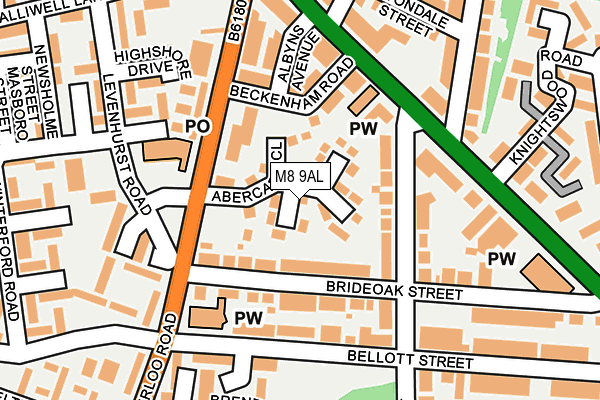 M8 9AL map - OS OpenMap – Local (Ordnance Survey)