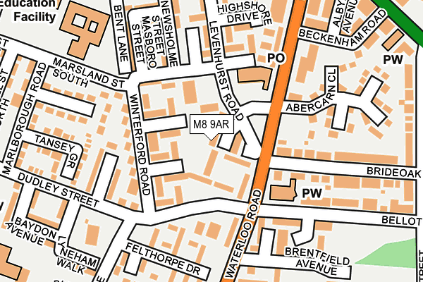 M8 9AR map - OS OpenMap – Local (Ordnance Survey)