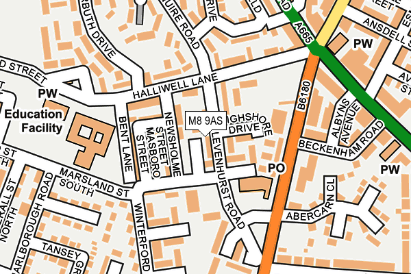 M8 9AS map - OS OpenMap – Local (Ordnance Survey)