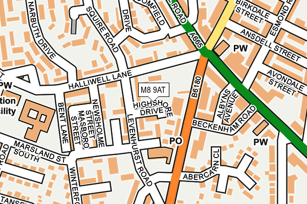 M8 9AT map - OS OpenMap – Local (Ordnance Survey)