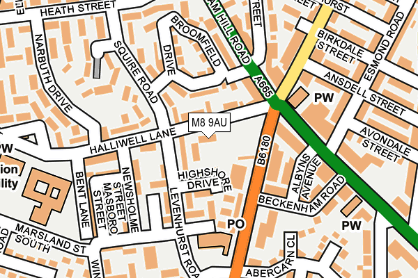 M8 9AU map - OS OpenMap – Local (Ordnance Survey)